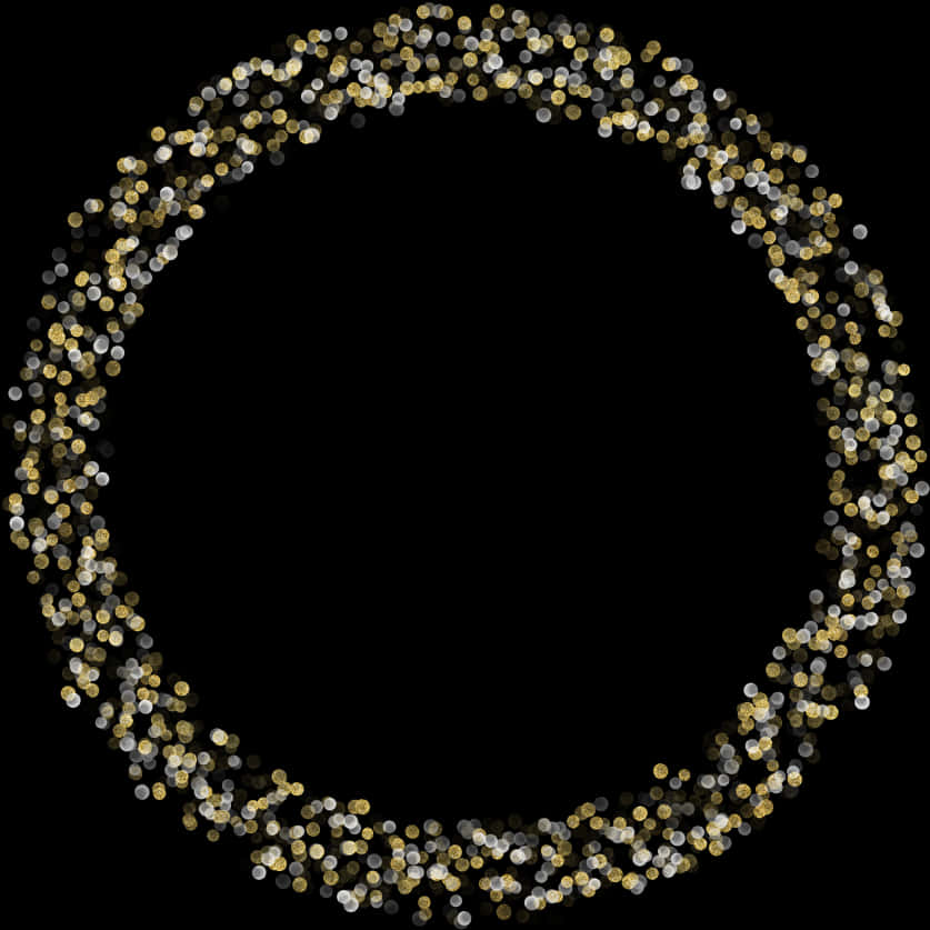 Sparkling Gold Circle Frame