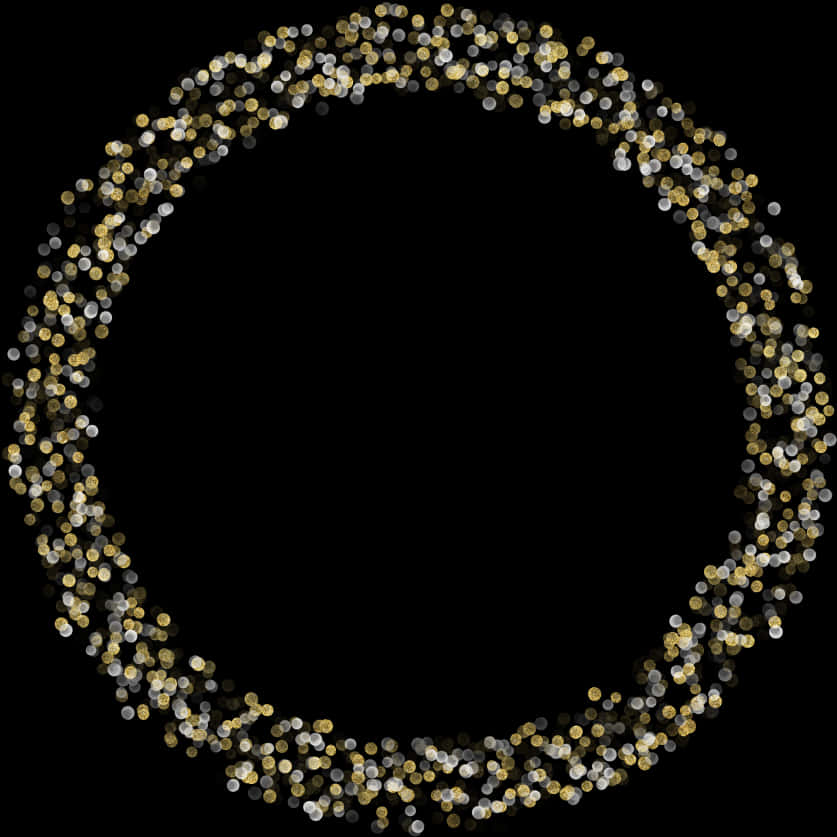 Sparkling Gold Circle Frame PNG image with a transparent background, free high-resolution download