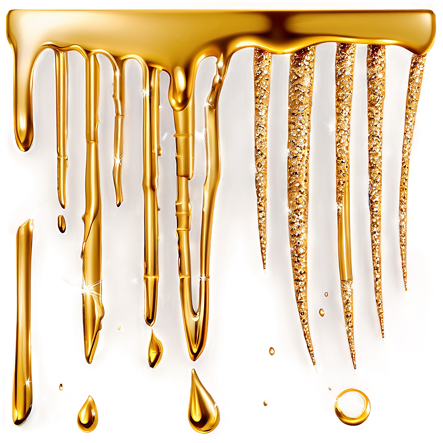 Sparkling Gold Glitter Drip Png Bqg