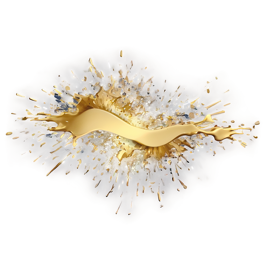 Sparkling Gold Ink Splash Png Pae