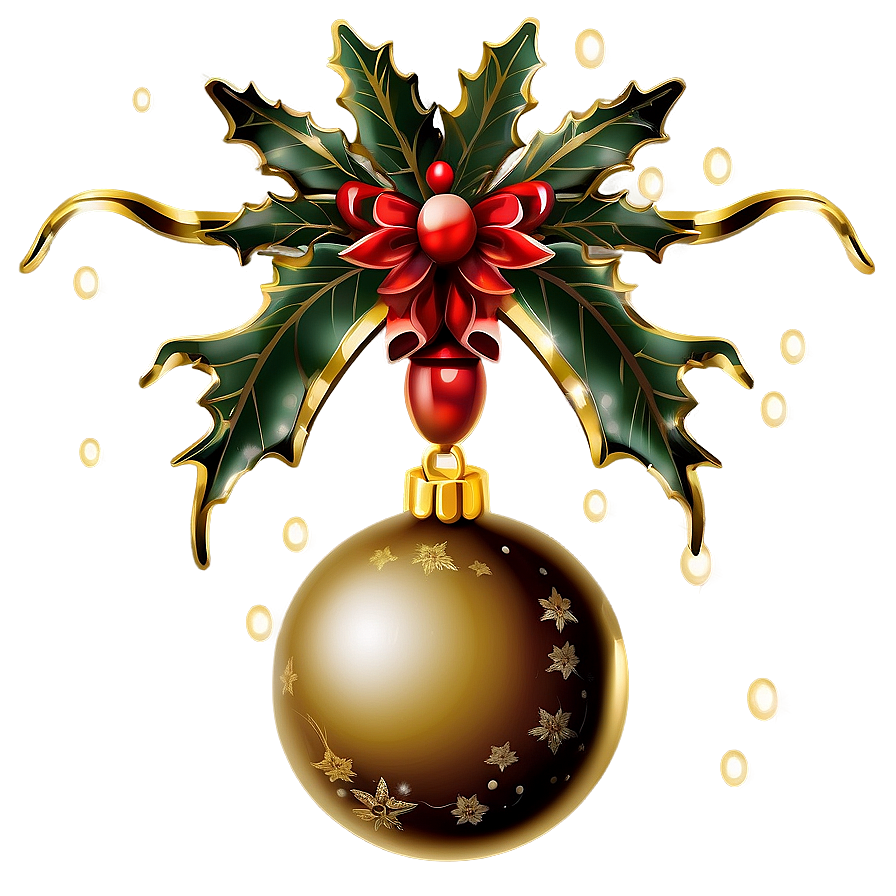 Sparkling Gold Xmas Ornament Png Esh