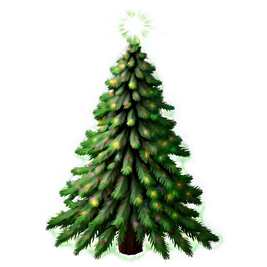 Sparkling Green Christmas Tree Png Yfk