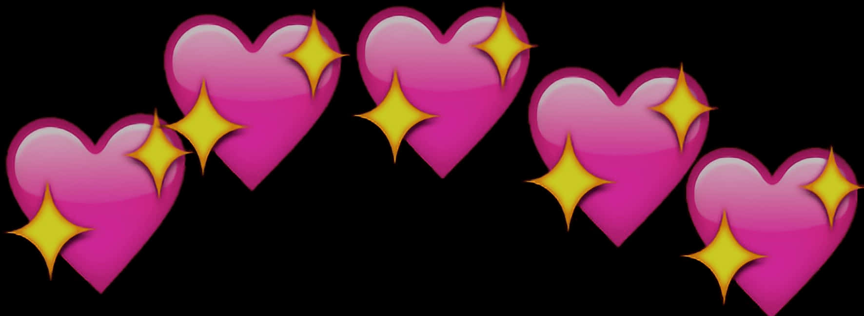 Sparkling Hearts Emoji Row