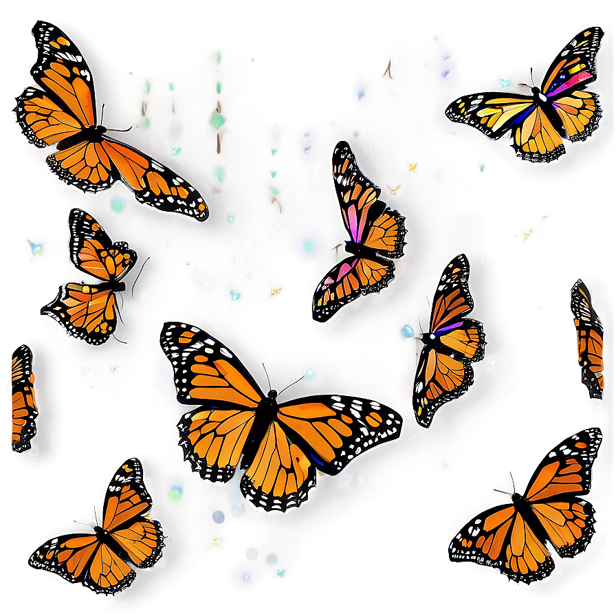 Sparkling Monarch Butterflies Png 06252024