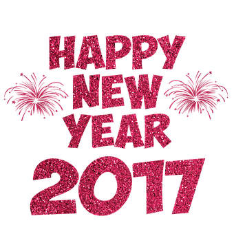 Sparkling New Year2017 PNG with transparent background