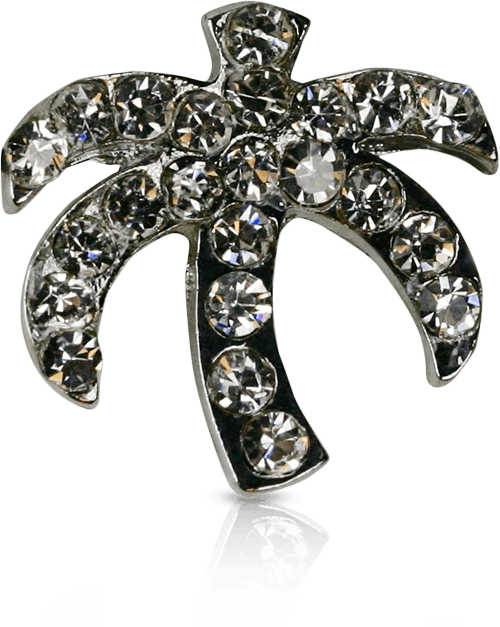 Sparkling Palm Tree Brooch