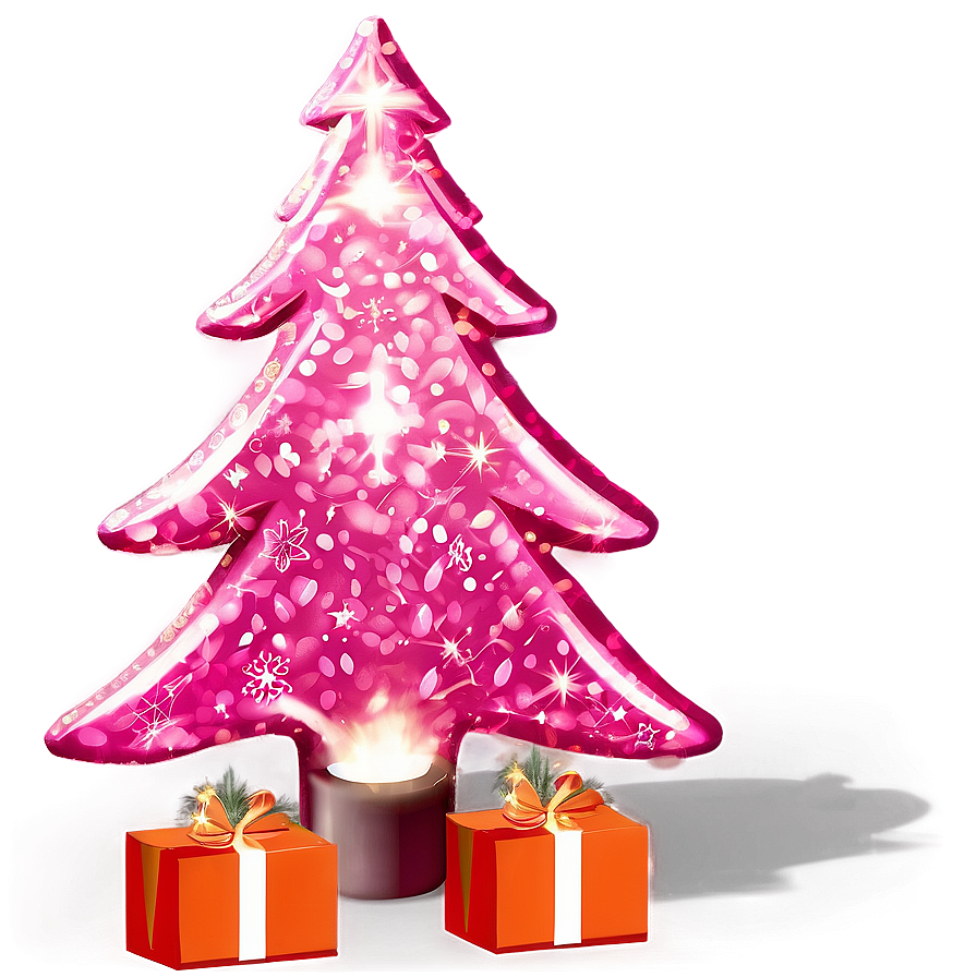 Sparkling Pink Christmas Tree Png Igx