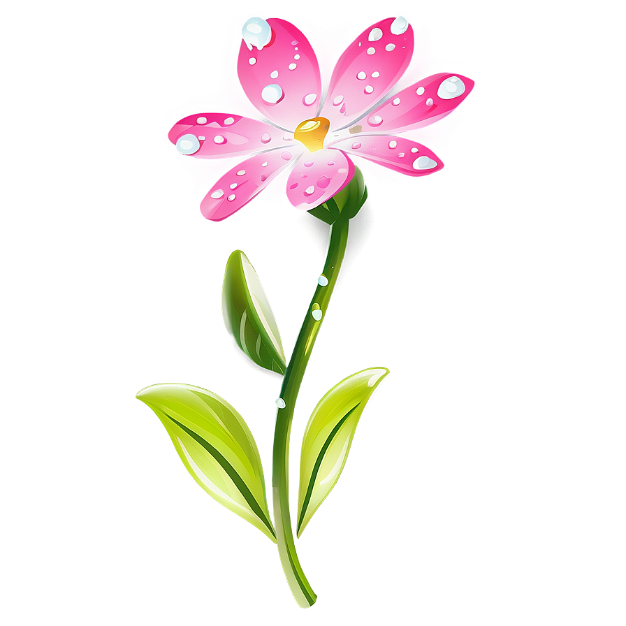 Sparkling Pink Flower Dew Png Qfw