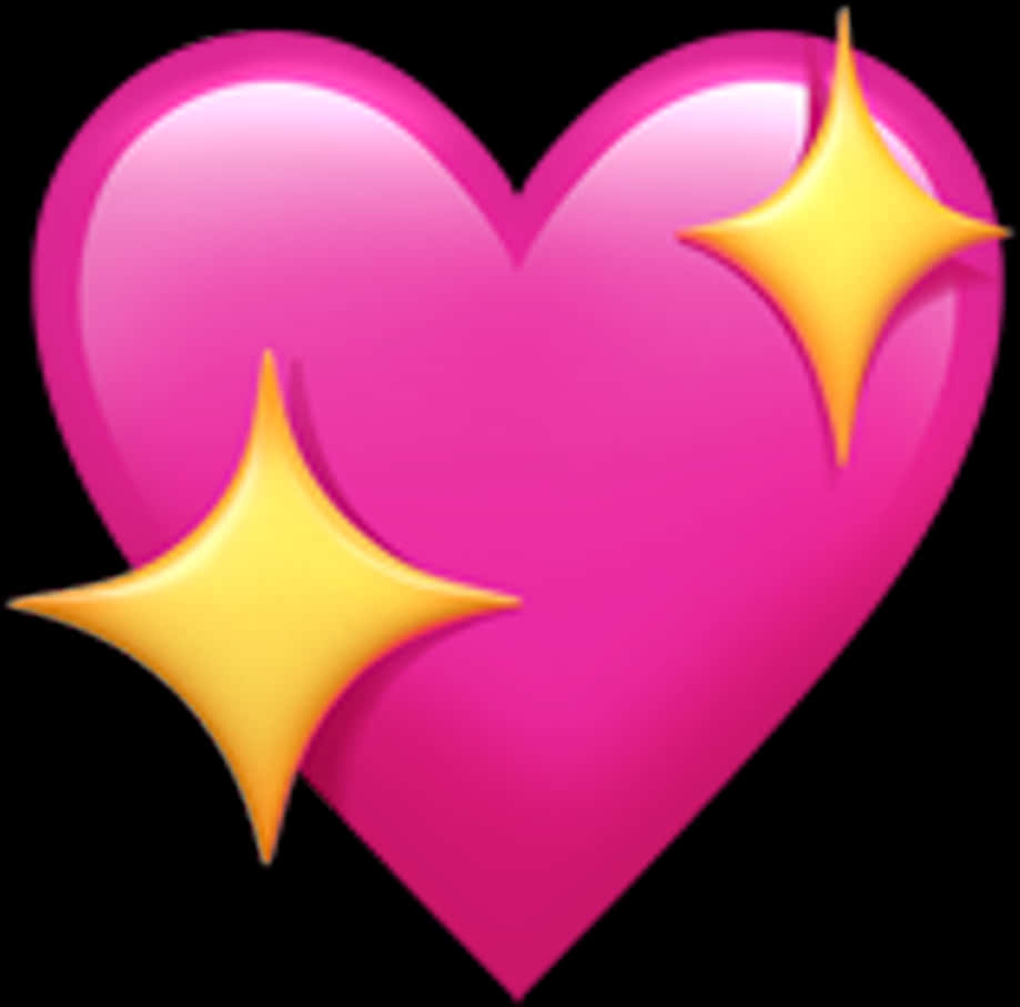Sparkling Pink Heart Emoji PNG with transparent background