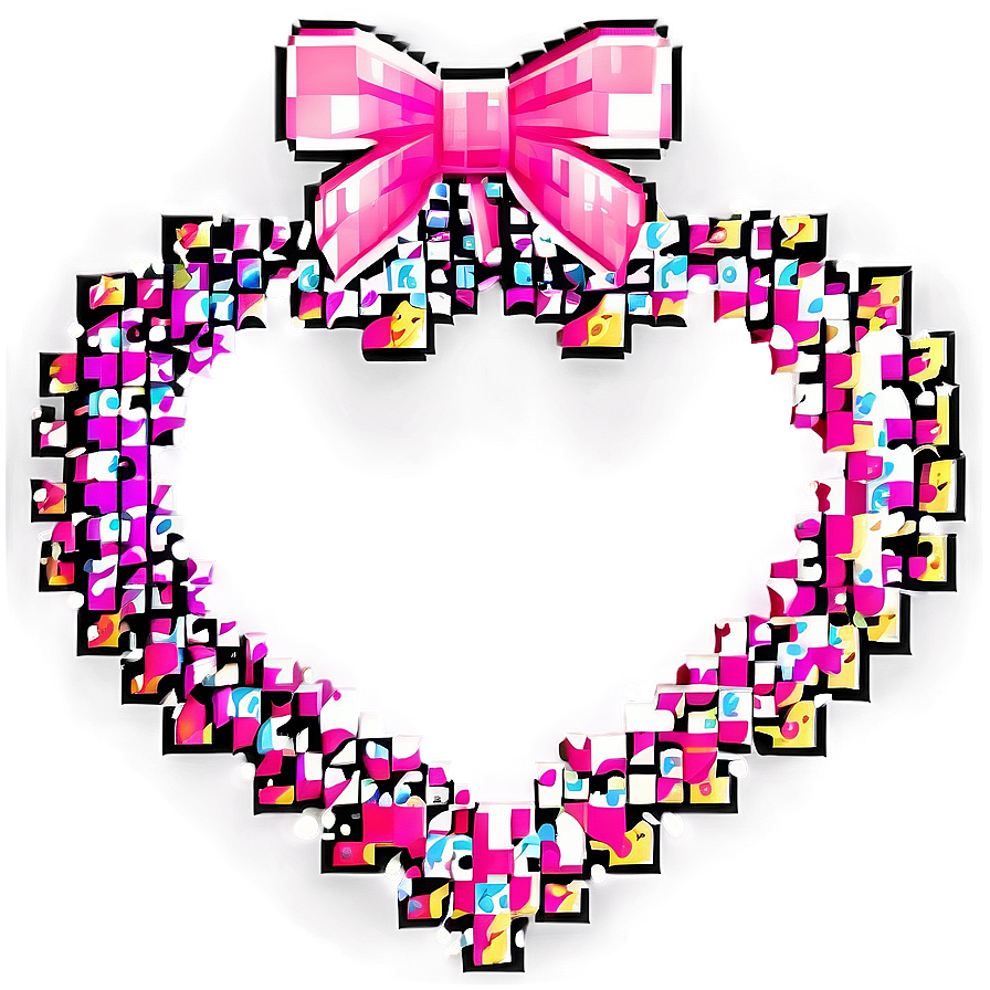 Sparkling Pixel Heart Png 05252024