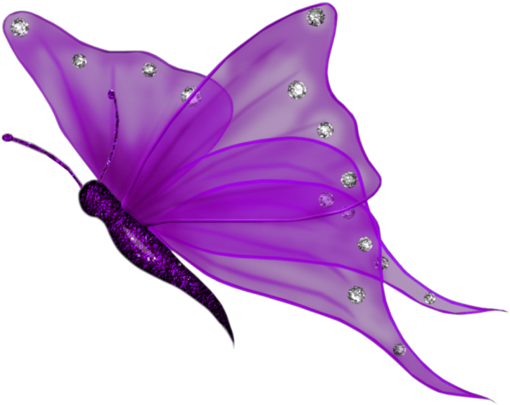 Sparkling Purple Butterfly PNG with transparent background