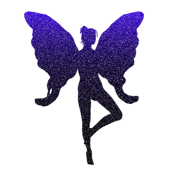 Sparkling Purple Fairy Silhouette PNG with transparent background