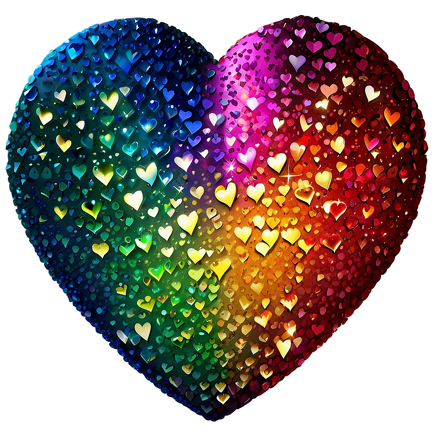 Sparkling Rainbow Heart Png 06252024