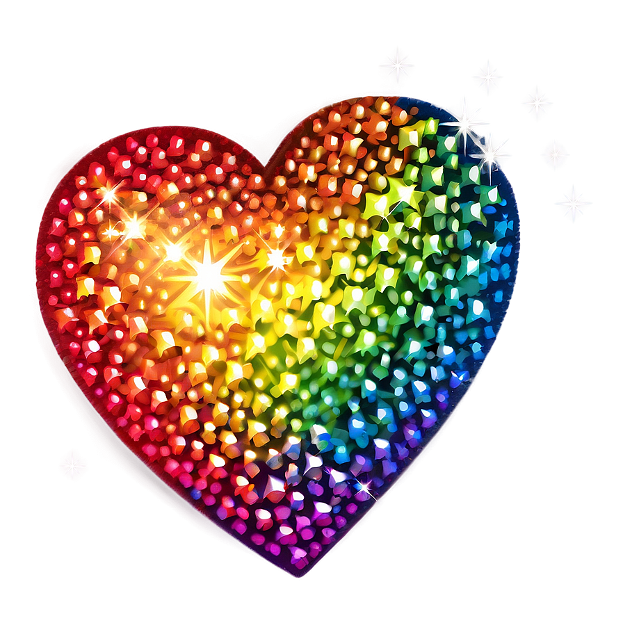 Sparkling Rainbow Heart PNG bkf83 PNG with transparent background