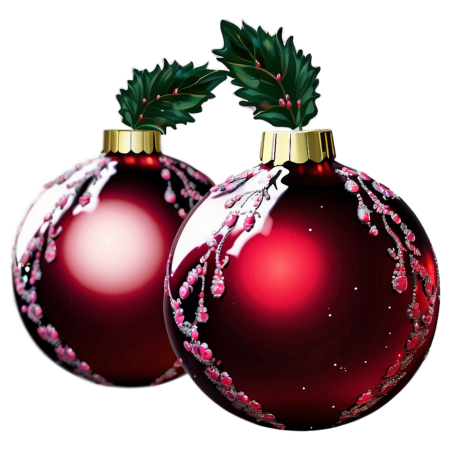 Sparkling Red Ornament Png Yvo37