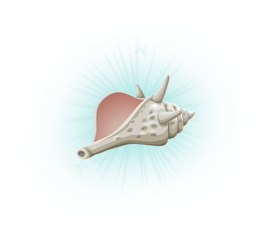 Sparkling Seashell Illustration PNG with transparent background