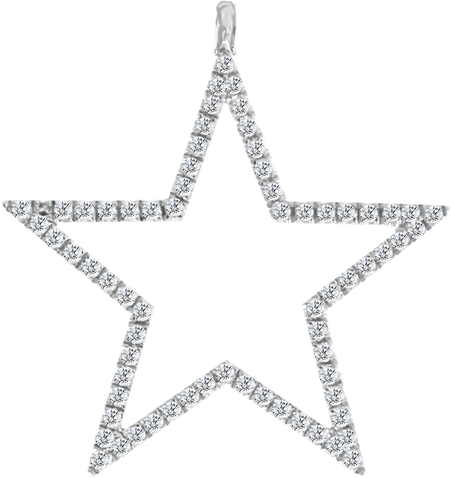 Sparkling Silver Star Decoration PNG with transparent background