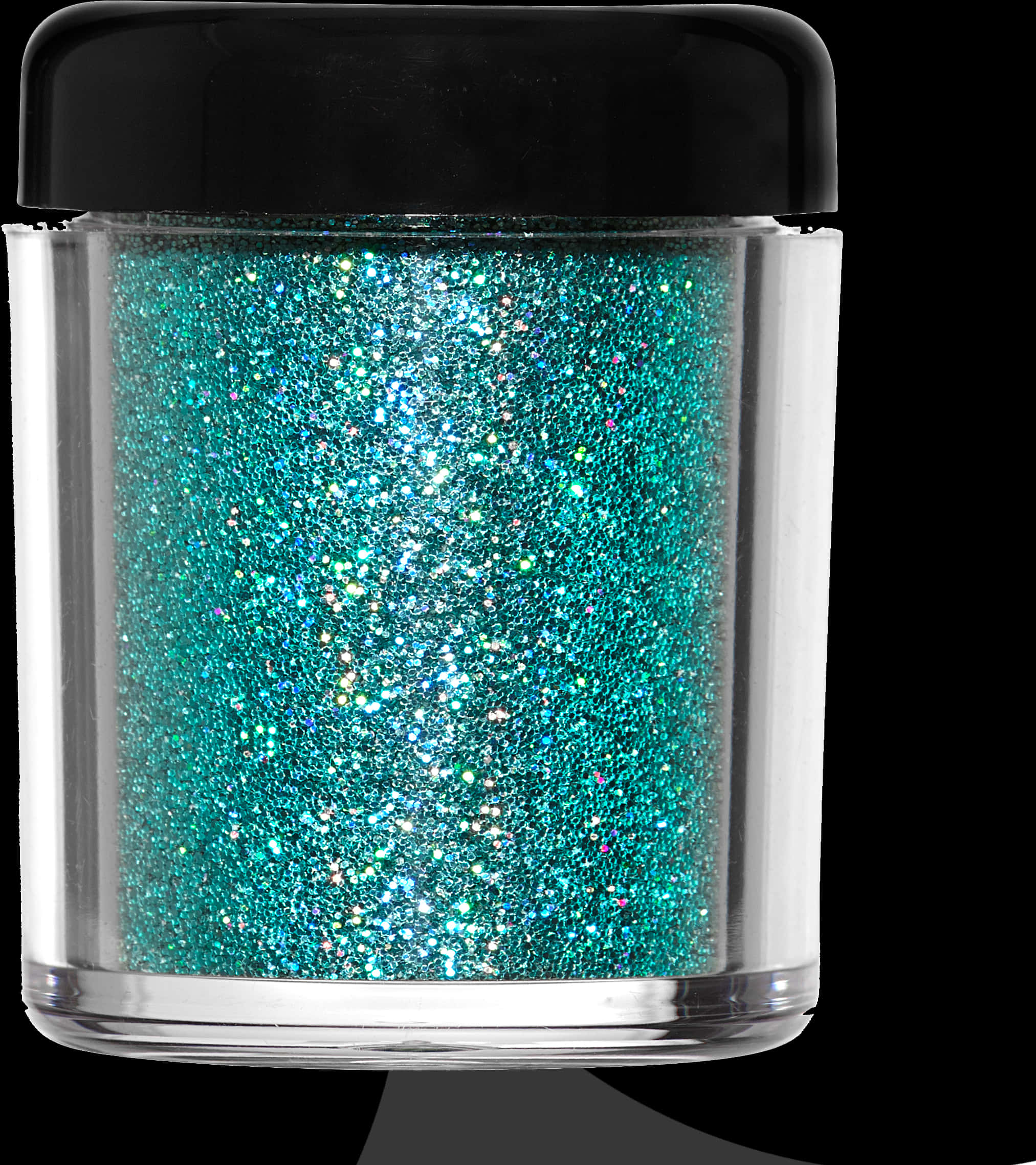 Sparkling Teal Glitter Jar PNG with transparent background