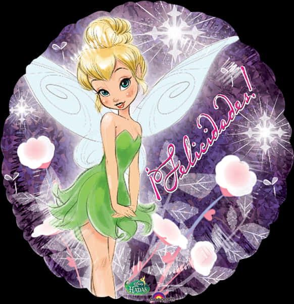 Sparkling Tinkerbell Celebration PNG with transparent background