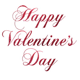 Sparkling Valentines Day Greeting PNG with transparent background