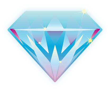 Sparkling Vector Diamond Illustration PNG with transparent background