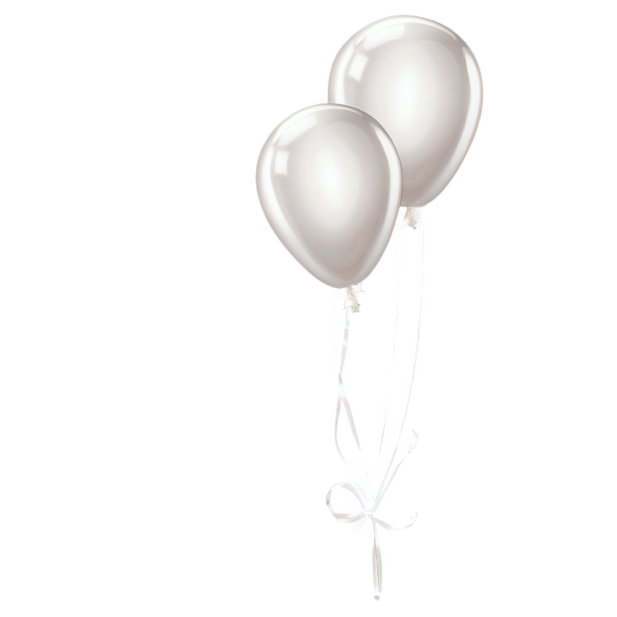 Sparkling White Balloons Png Tib