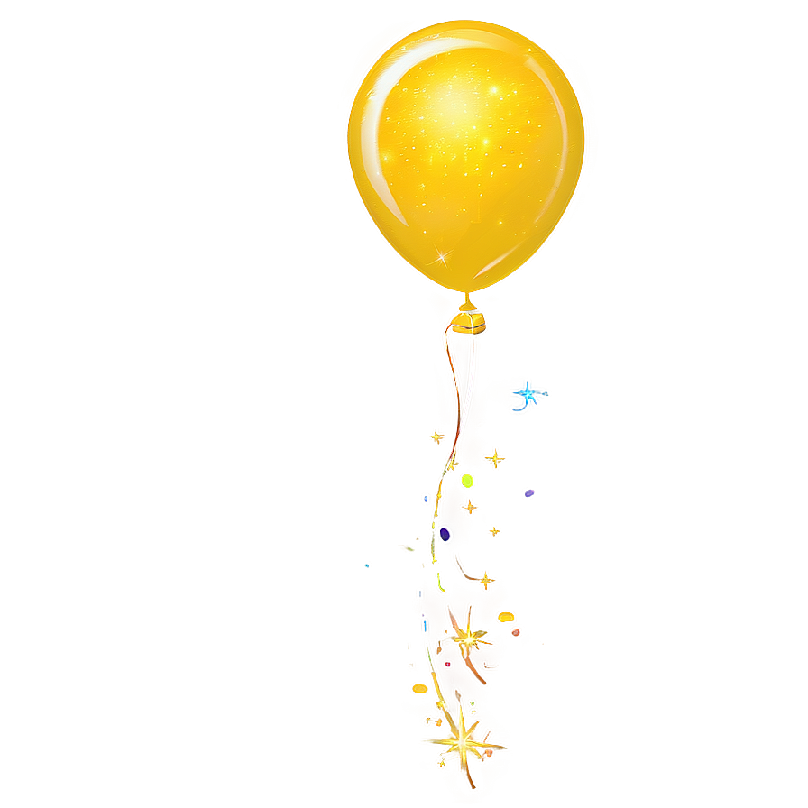Sparkling Yellow Balloon Png Gjy43