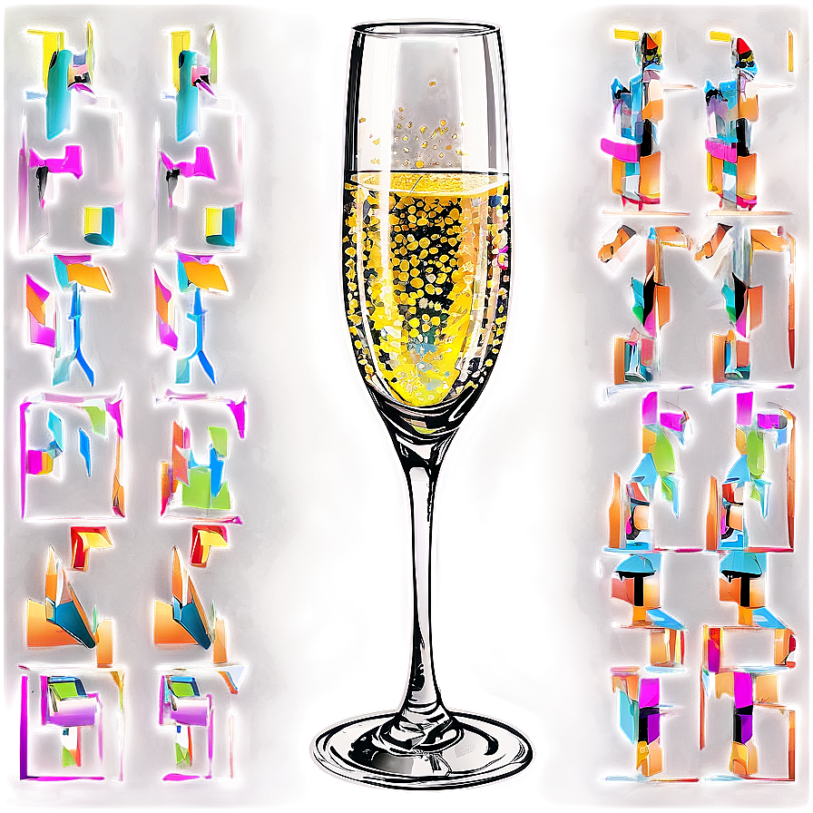 Sparkly Mimosa Flute PNG cov PNG with transparent background