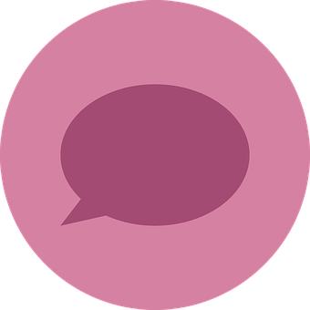 Speech Balloon Icon Pink Background