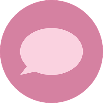 Speech Balloon Icon Pink Background PNG with transparent background