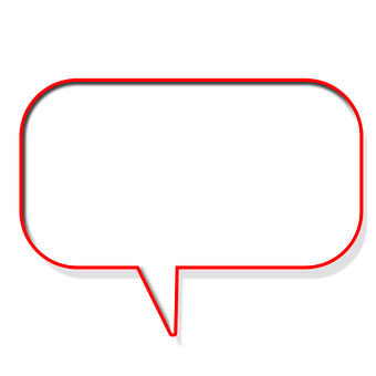 Speech Balloon Icon Red Outline PNG with transparent background