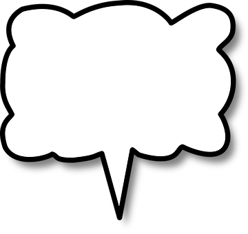 Speech Bubble Graphic Blackand White PNG with transparent background