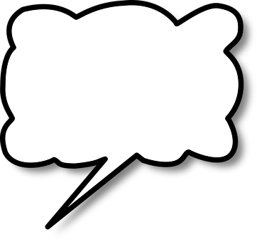 Speech Bubble Graphic Blackand White PNG with transparent background