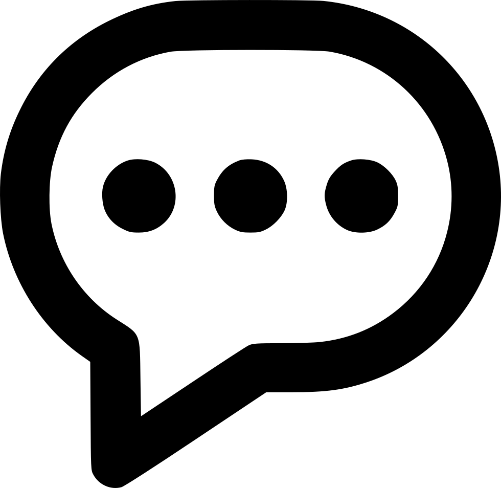 Speech Bubble Icon Black 980x954 PNG image with a transparent background, free high-resolution download