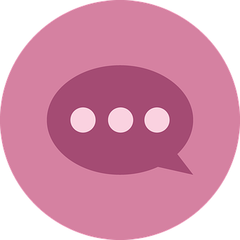 Speech Bubble Icon Pink Background PNG with transparent background