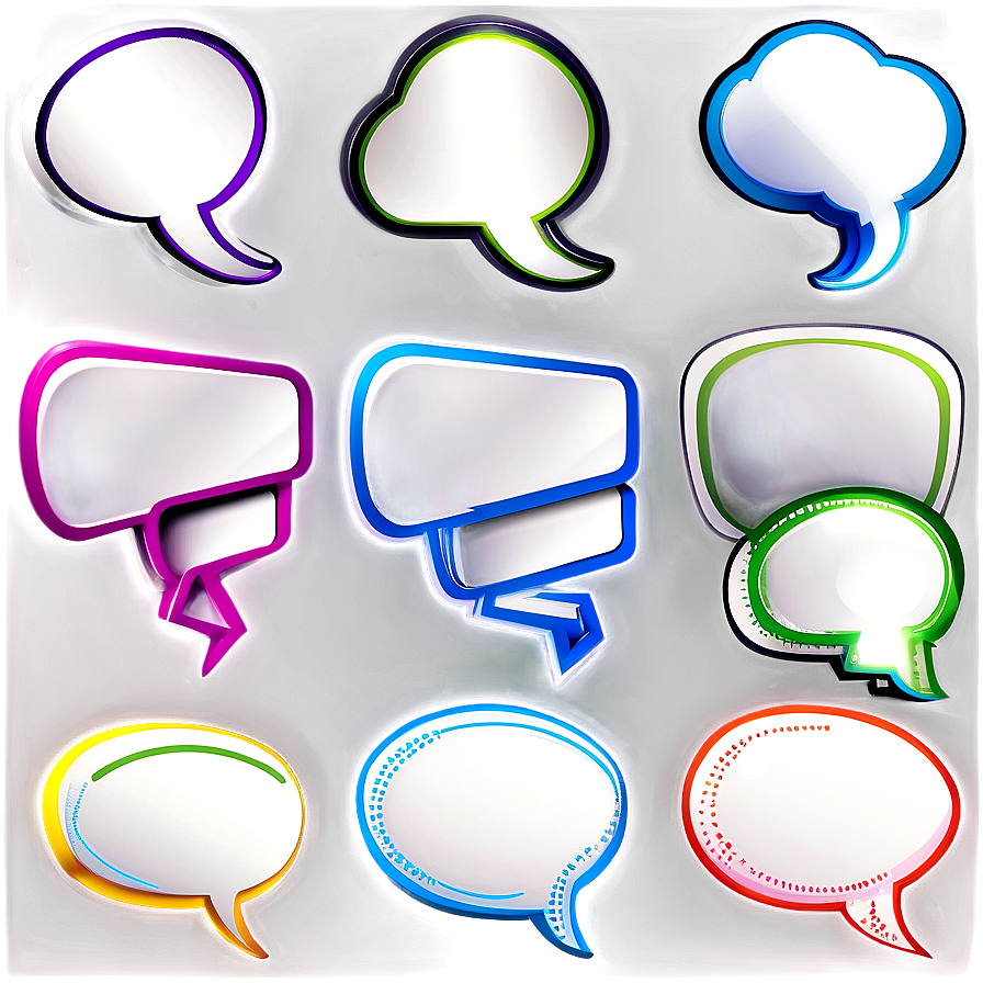 "Speech Bubble Outline PNG Collection" qsv PNG image with a transparent background, free high-resolution download
