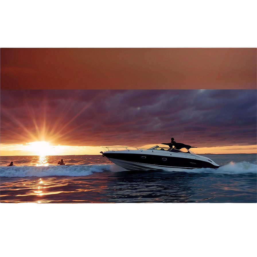 Speed Boat Sunset View Png Kvu39