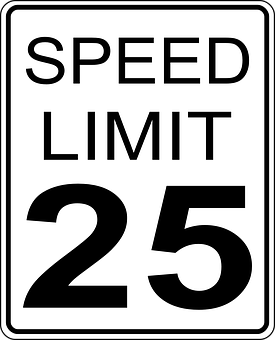 Speed Limit25 Sign PNG with transparent background