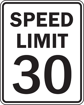 Speed Limit30 Sign PNG image with a transparent background, free high-resolution download