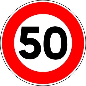 Speed Limit50 Sign PNG with transparent background