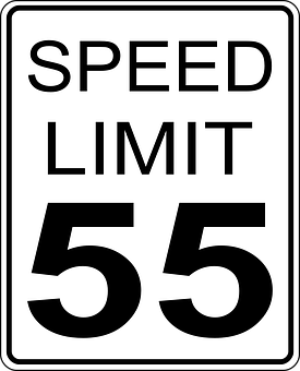 Speed Limit55 Sign PNG with transparent background
