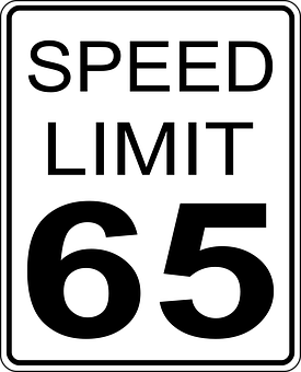 Speed Limit65 Sign PNG with transparent background