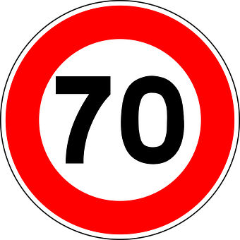 Speed Limit70 Sign PNG with transparent background