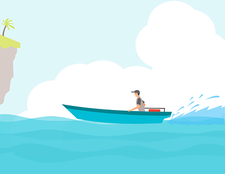 Speedboat_ Adventure_ Illustration PNG with transparent background