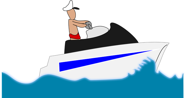 Speedboat Graphic Illustration