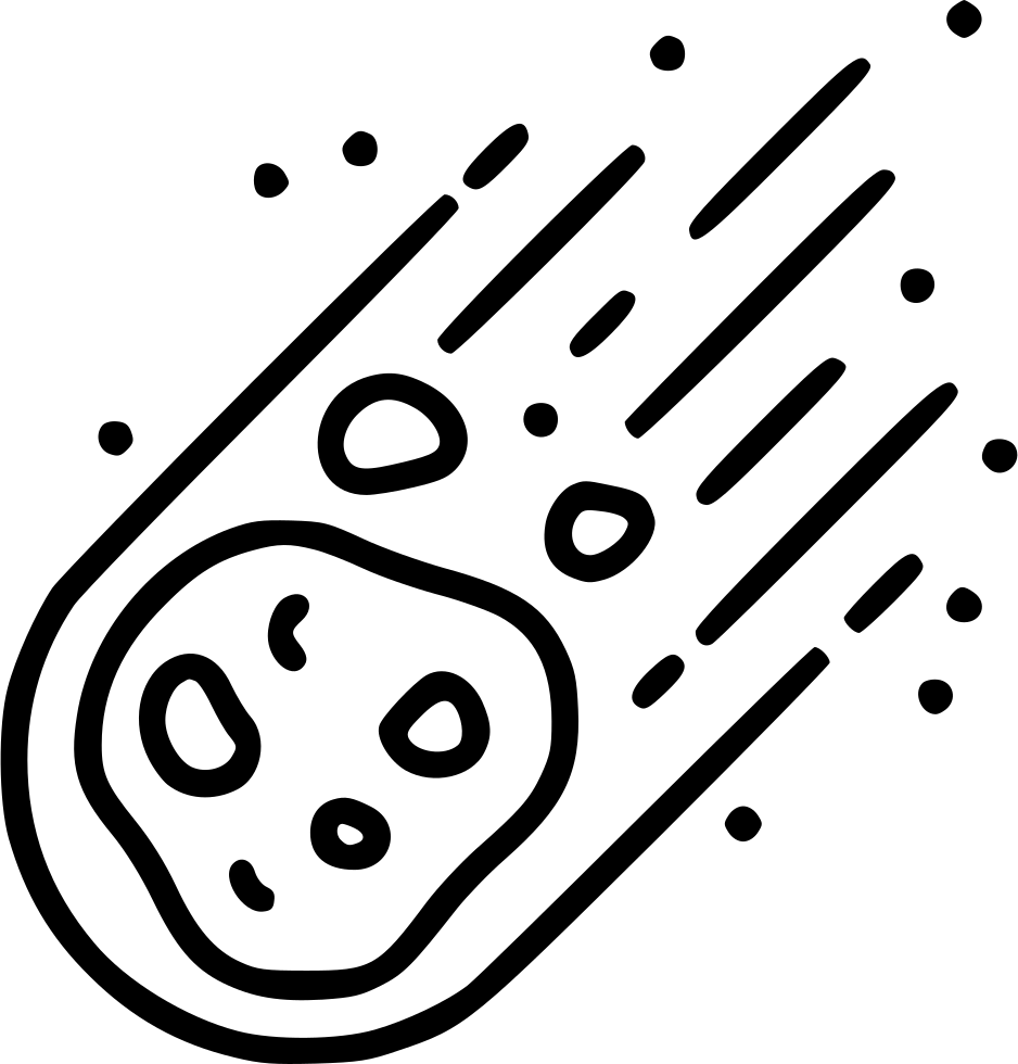 Speeding Asteroid Vector Illustration