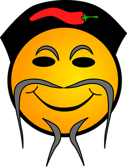 Spicy Hot Smiley Face PNG with transparent background