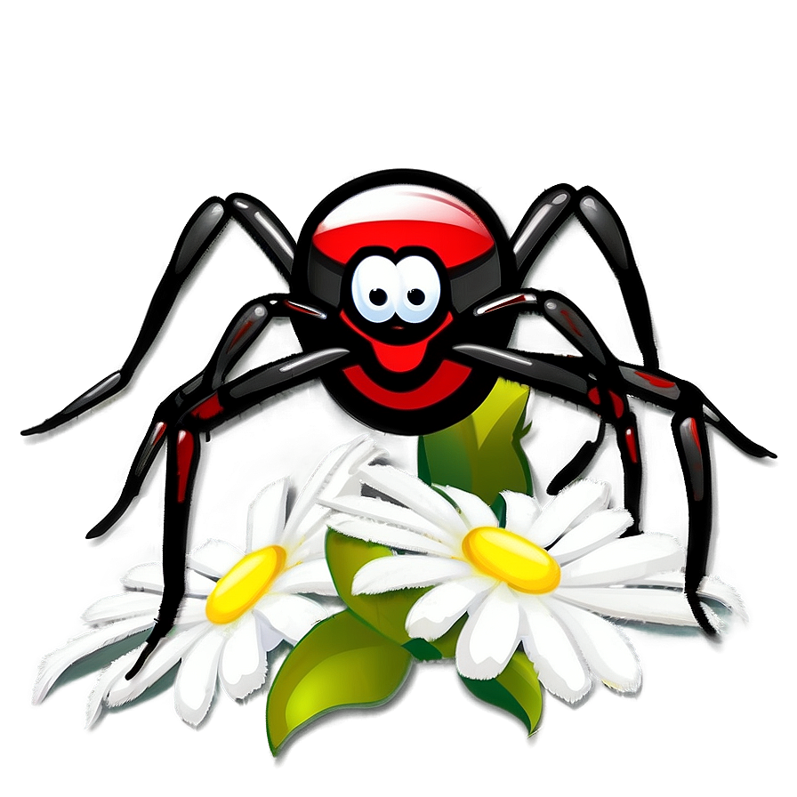 Spider Cartoon With Flower Png 50