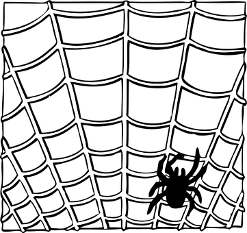 Spider Web Silhouette PNG with transparent background