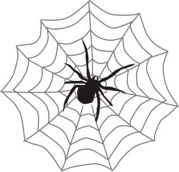 Spideron Web Silhouette PNG with transparent background